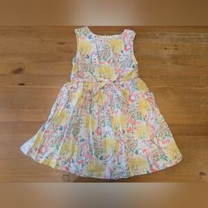 Floral Kids Dress - Yellow and Pink